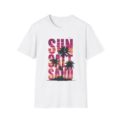 Sun, Salt & Sand T-Shirt — Tropical Palm Sunset Beach Tee